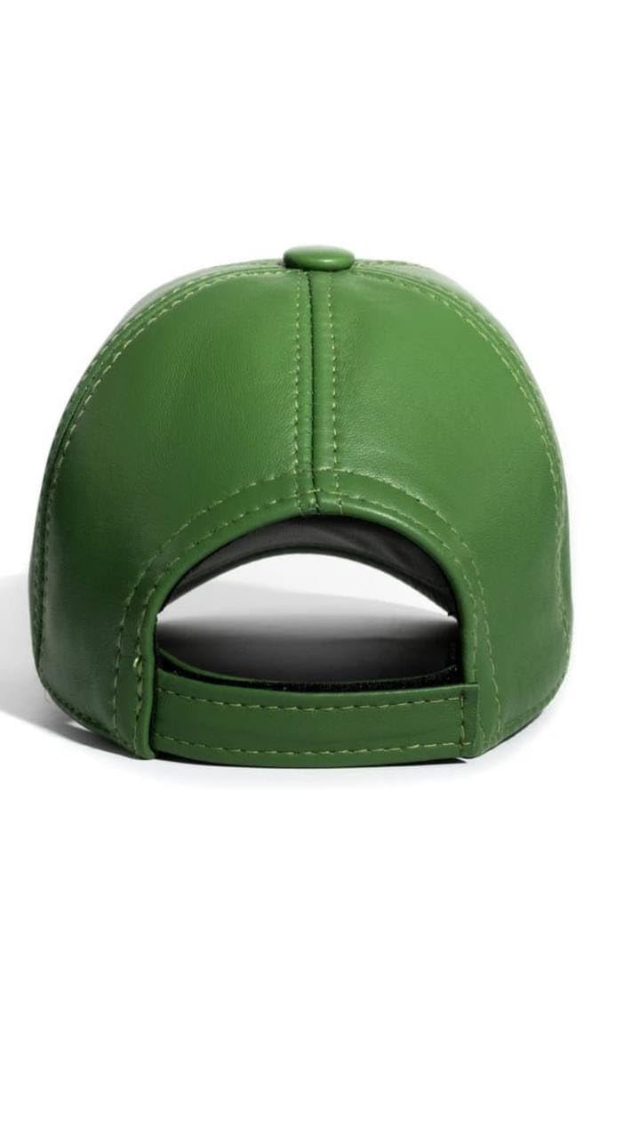 Lukkizara Leather Cap for Men Women Real Sheepskin Adjustble Hat Classic Referee Snapcack