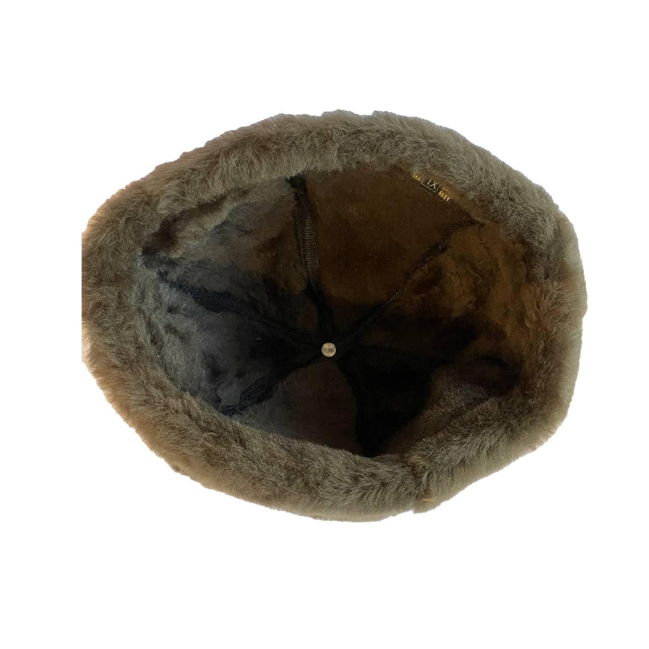 Lukkizara Winter Leather Hat Shearling Sheepskin Fur Beanie Hat