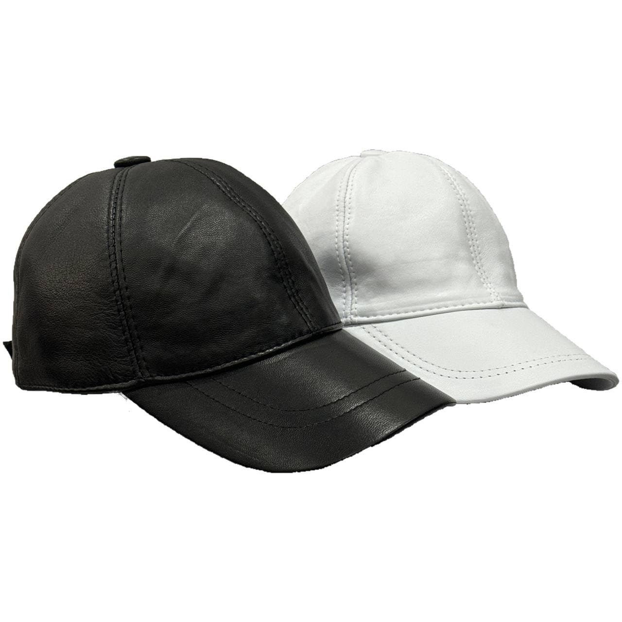 Genuine Leather Baseball Cap Sheepskin Adjustable Hat Winter for Elderly Dad Grey