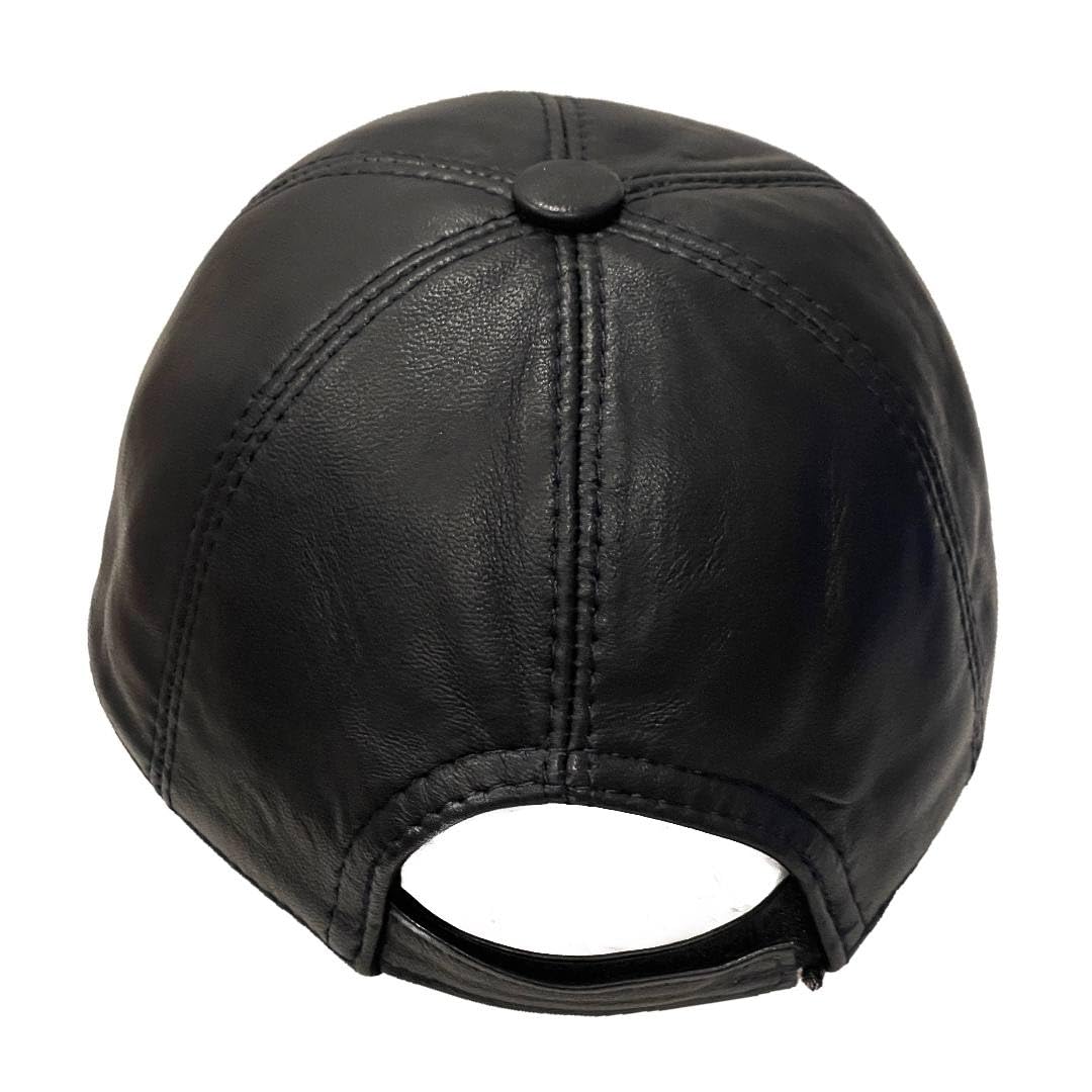 Genuine Real Leather Unisex Baseball Cap - 100% Sheepskin Adjustable 2 Pack