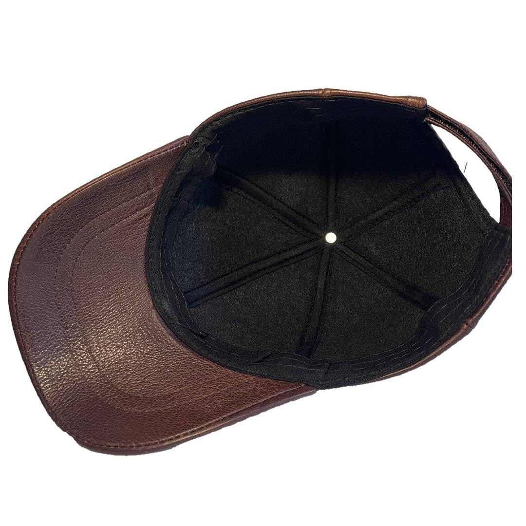 Genuine Real Leather Unisex Baseball Cap - 100% Sheepskin Adjustable