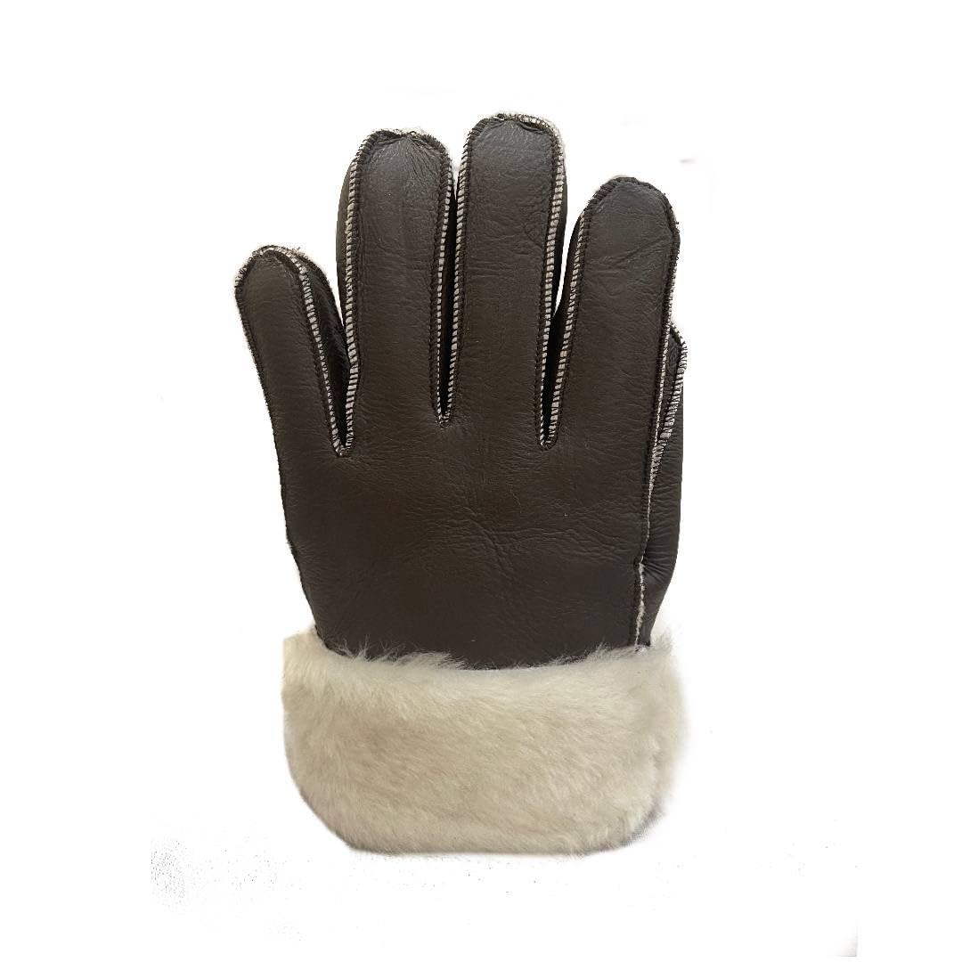 Lukkizara Gloves Leather Shearling Sheepskin Fur Unisex Winter Warm Gloves S-2XL