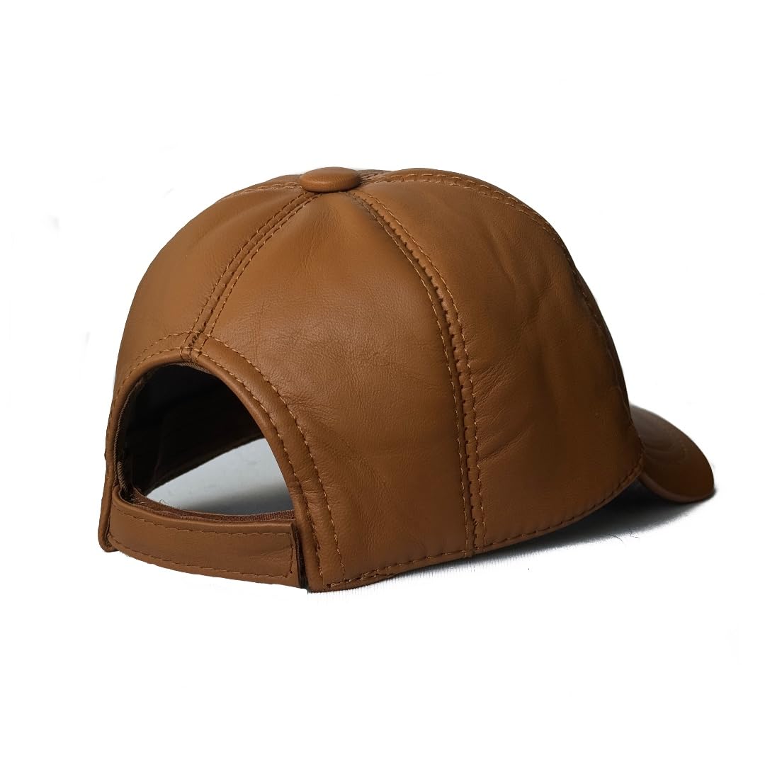 Leather Cap 100% Real Unisex Leather Baseball Cap Sports Visor Adjustable