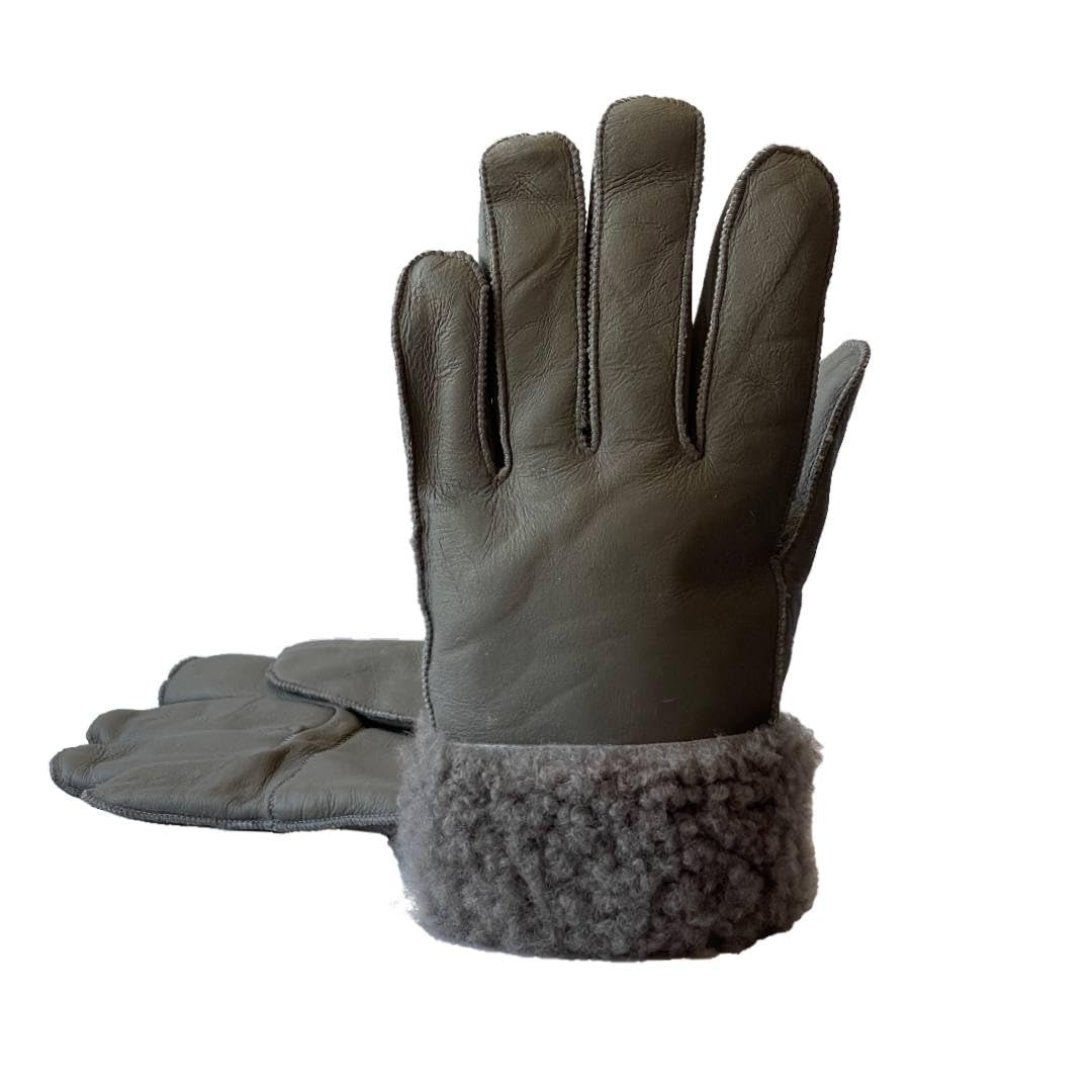Gloves Leather Shearling Sheepskin Fur Winter Warm Gloves S-2XL