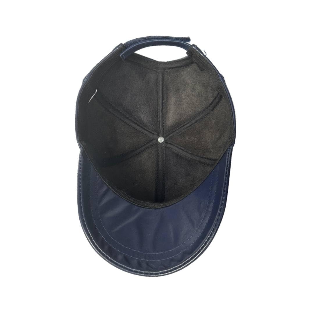 Lukkizara Leather Cap for Men Women Real Sheepskin Adjustble Hat Classic Referee Snapcack