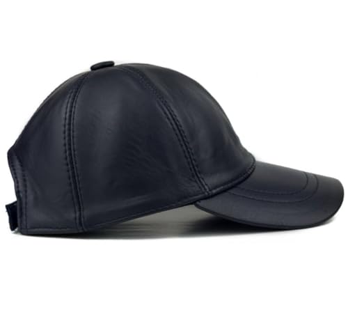 Premium Real Leather Baseball Cap – Adjustable Vintage Hat for Men & Women – Classic 6-Panel Design, Soft Genuine Leather