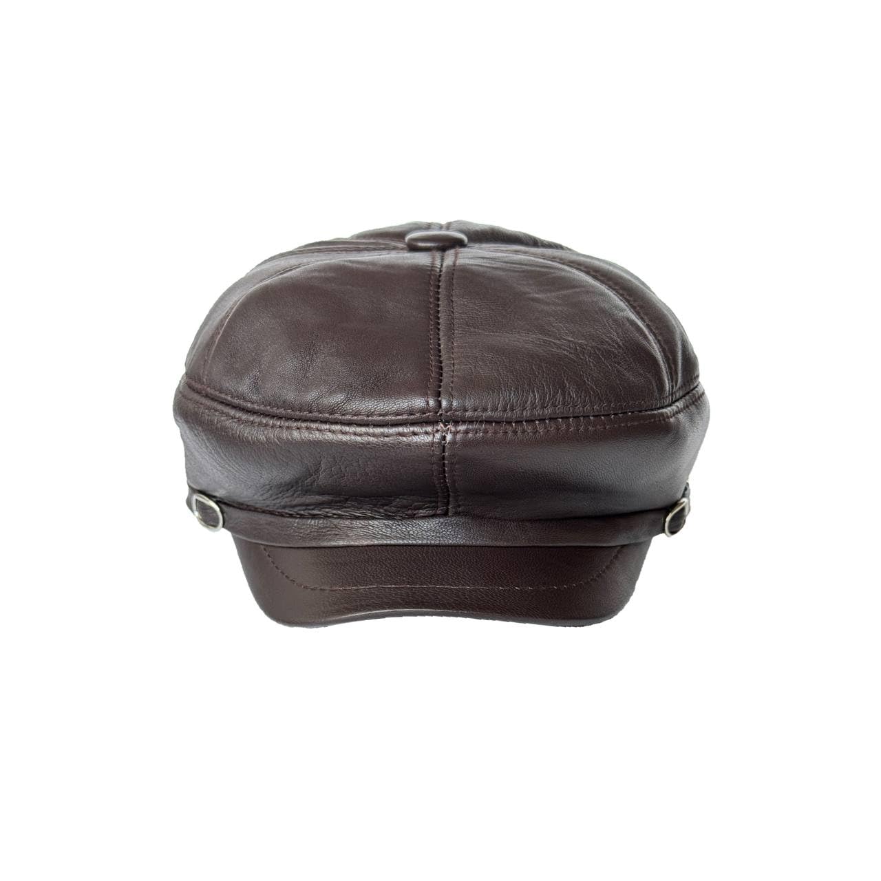 Men's Leather Newsboy Cap Cabbie Beret Real Leather Flat Hat Vintage Style Ascot Hat