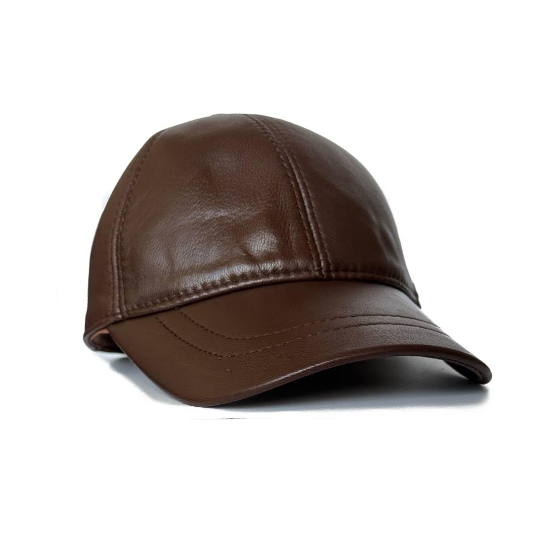 Leather Baseball Cap Soft Lambskin Hat Classic Adjustable Referee Snapback Dad Hat