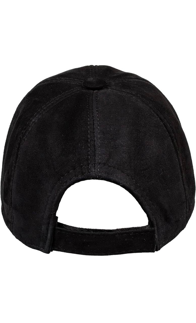 Lukkizara Suede Leather Lambskin Outdoor Unisex Baseball Sport Cap Black