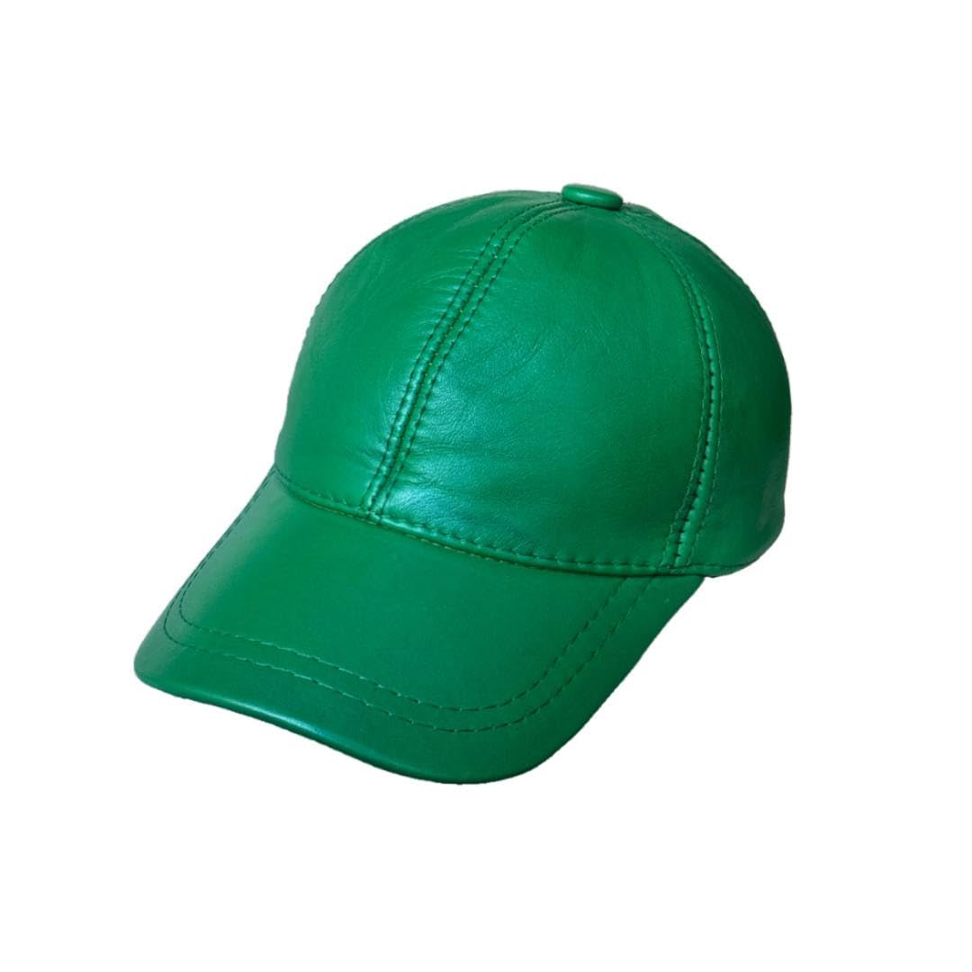 Lukkizara Leather Cap for Men Women Real Sheepskin Adjustble Hat Classic Referee Snapcack