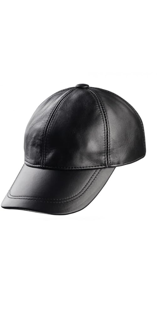 Lukkizara Genuine Leather Unisex Baseball Cap - 100% Lambskin Leather Adjustable Dad Hat