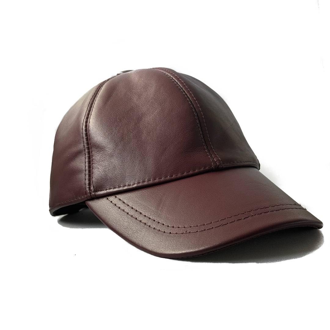 Genuine Leather Baseball Cap 100% Real Lambskin Leather Hat | Ball Cap