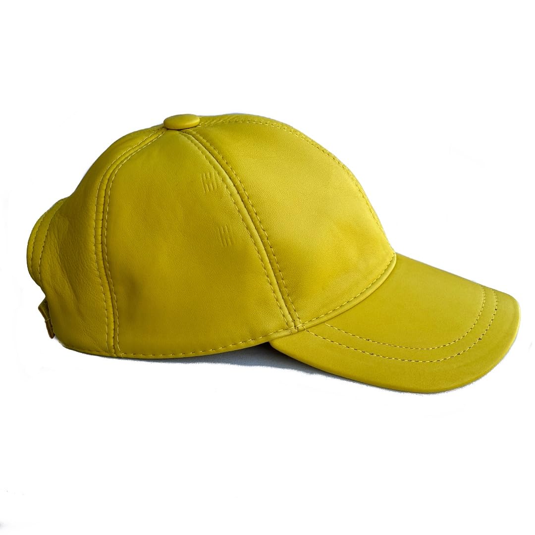 Lukkizara Mens Womans Genuine Real Lambskin Leather Unisex Baseball Cap Adjustable Dad Hat for Walking