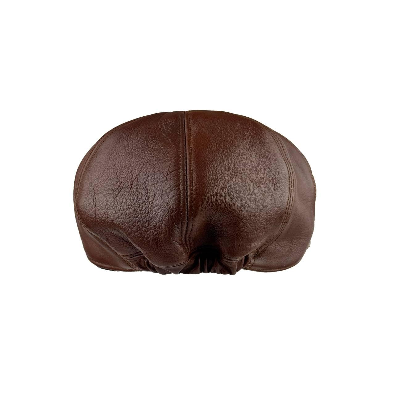 Men's Leather Newsboy Cap Cabbie Beret Real Leather Flat Hat Vintage Style Ascot Hat