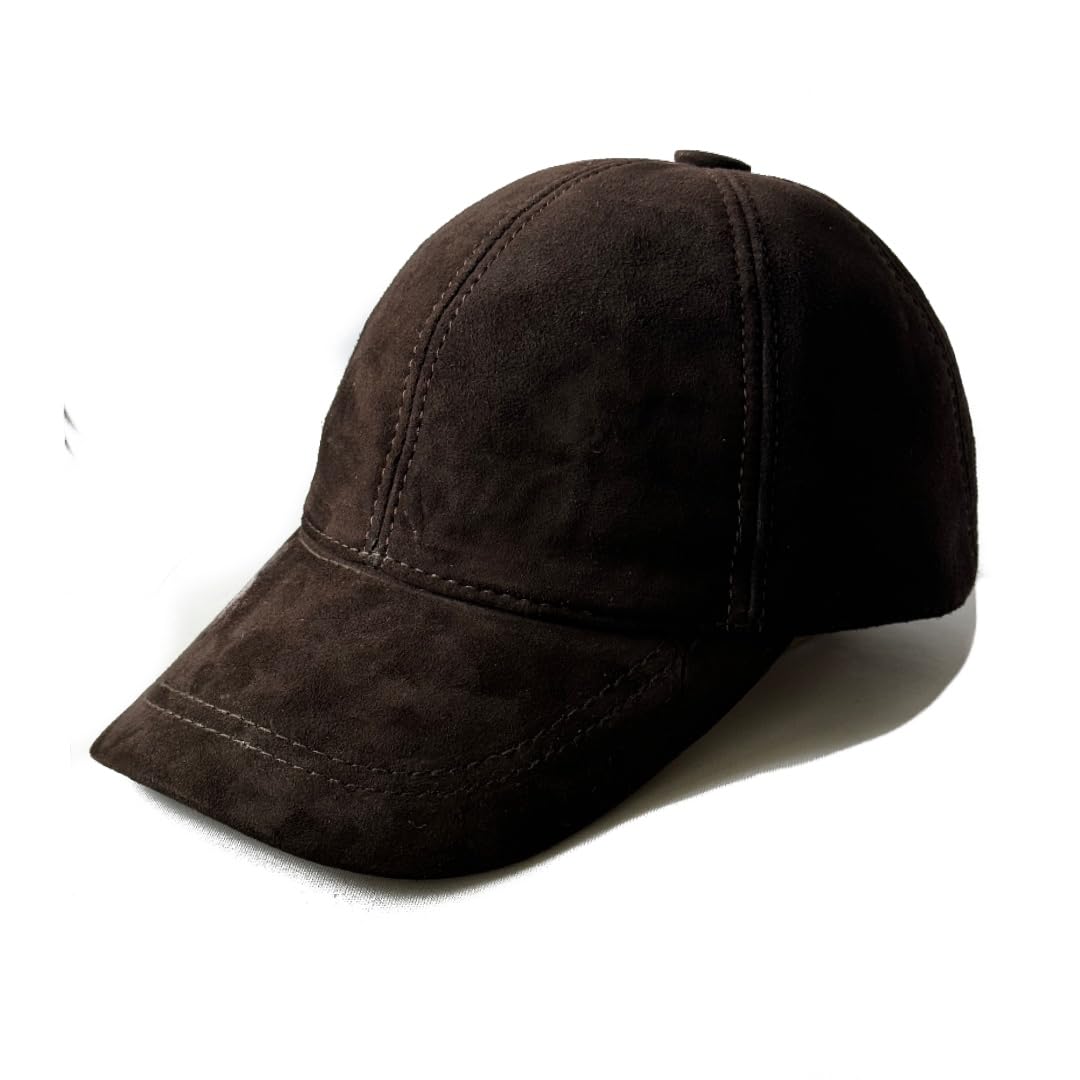 Lukkizara Genuine Leather Baseball Cap Adjustable Strap Plain Real Lambskin Leather Hat Sports Visor