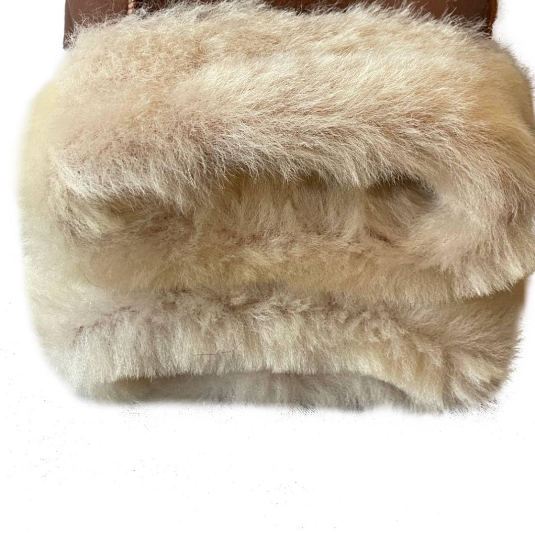 Lukkizara Gloves Leather Shearling Sheepskin Fur Unisex Winter Warm Gloves S-2XL