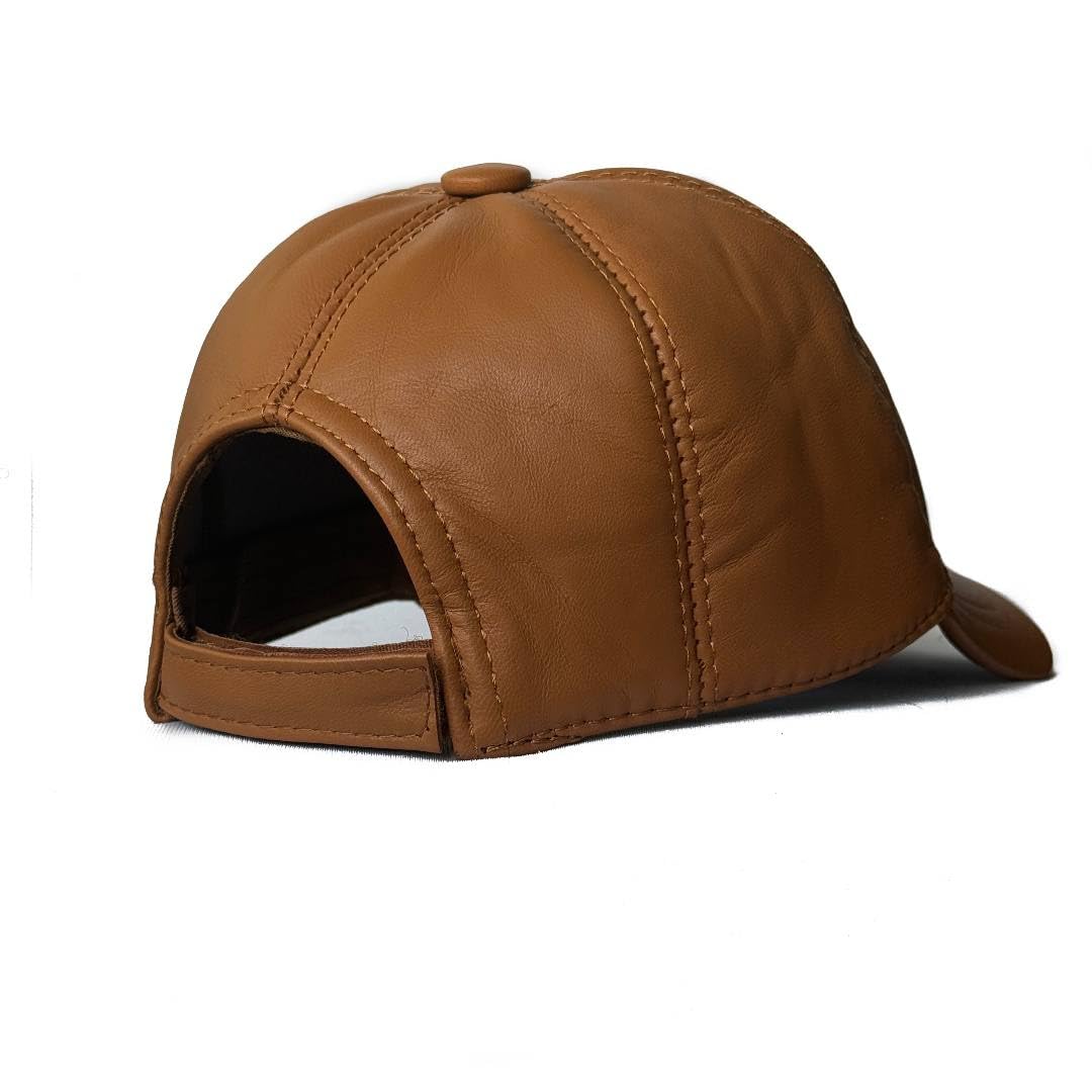 Genuine Leather Baseball Cap 100% Real Lambskin Leather Hat | Ball Cap