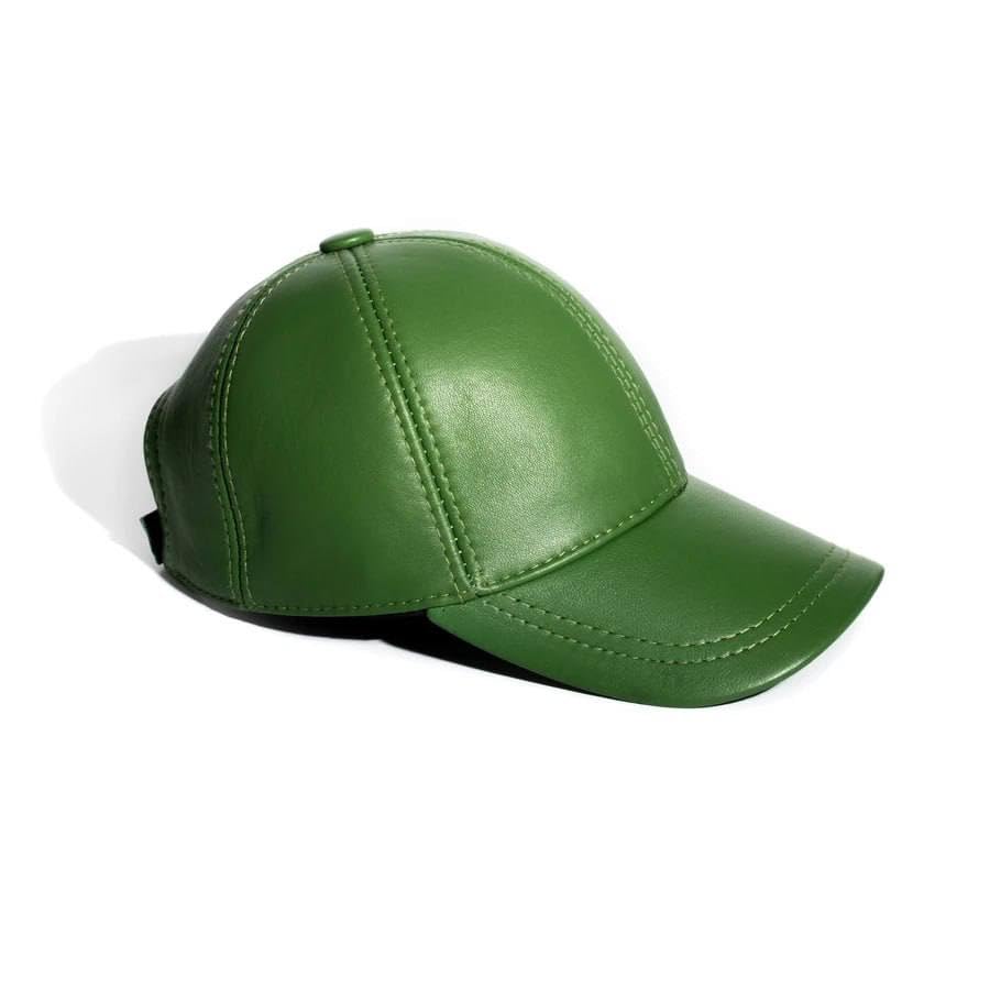 Lukkizara Genuine Real Lambskin Leather Unisex Baseball Cap - 100% Lambskin Adjustable