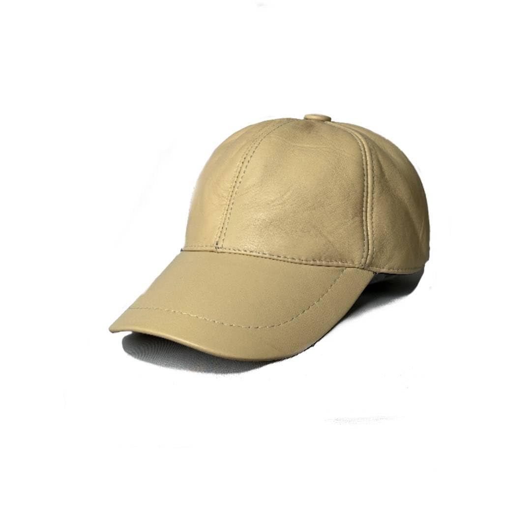 Leather Cap for Men Women Genue Lambskin Leather Winter Hat White