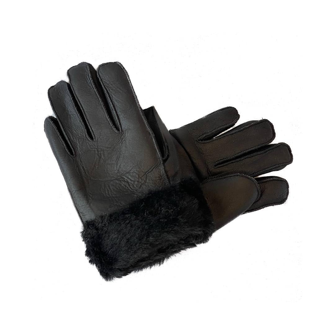 Gloves Leather Shearling Sheepskin Fur Winter Warm Gloves S-2XL