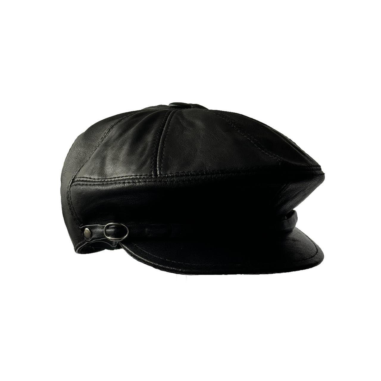 Men's Leather Newsboy Cap Cabbie Beret Real Leather Flat Hat Vintage Style Ascot Hat