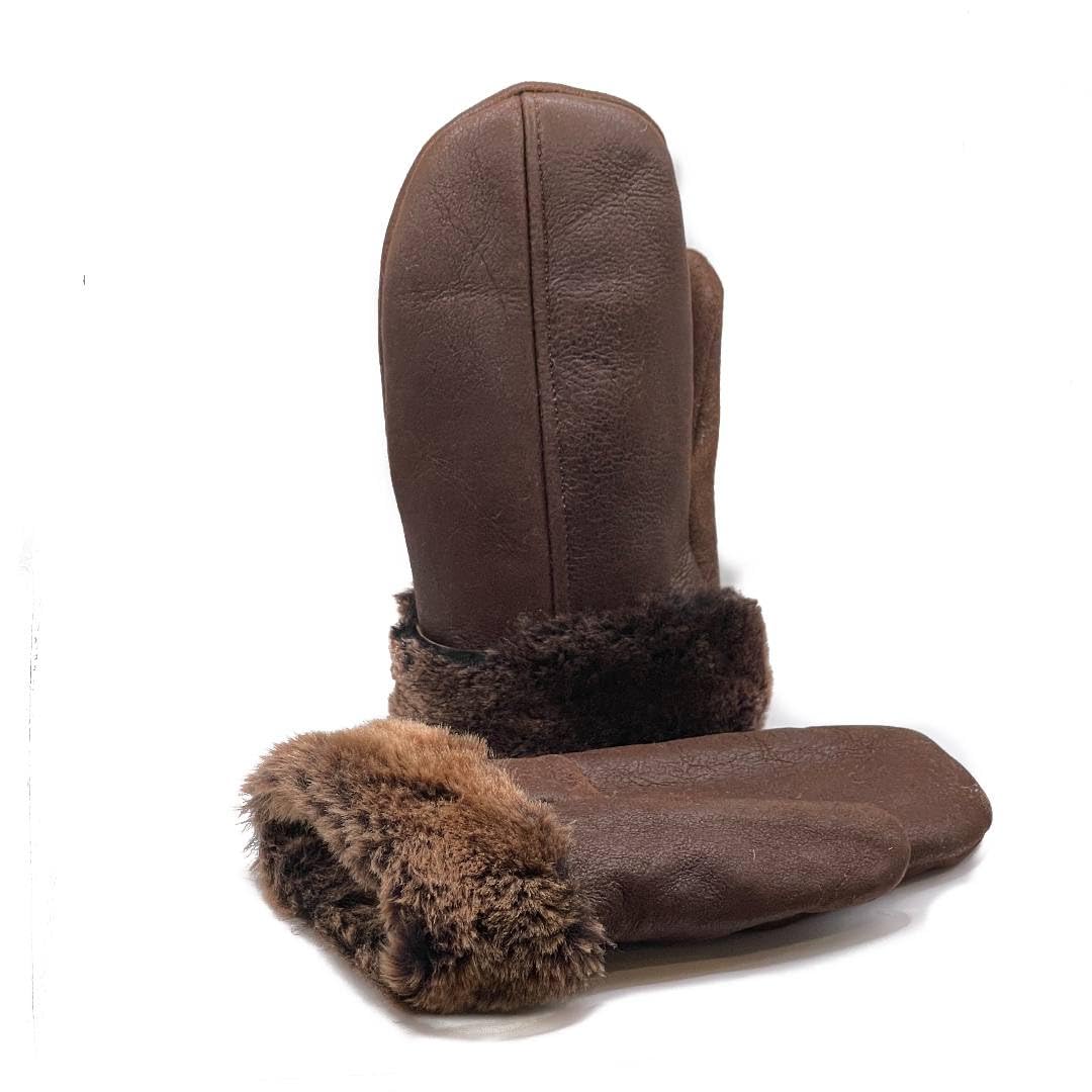 Lukkizara Men's and Women's Premium Shearling Sheepskin Leather Fur Mittens