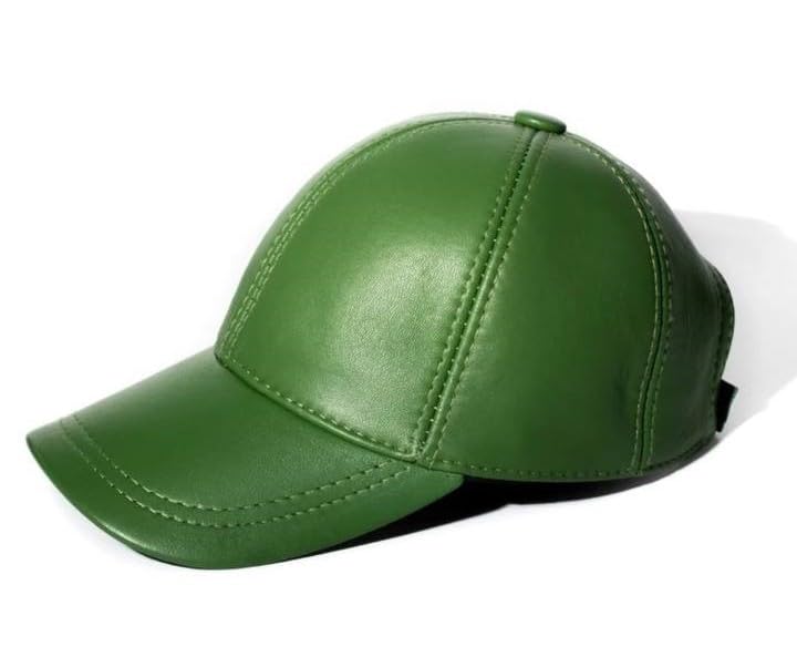 Lukkizara Leather Cap for Men Women Real Sheepskin Adjustble Hat Classic Referee Snapcack