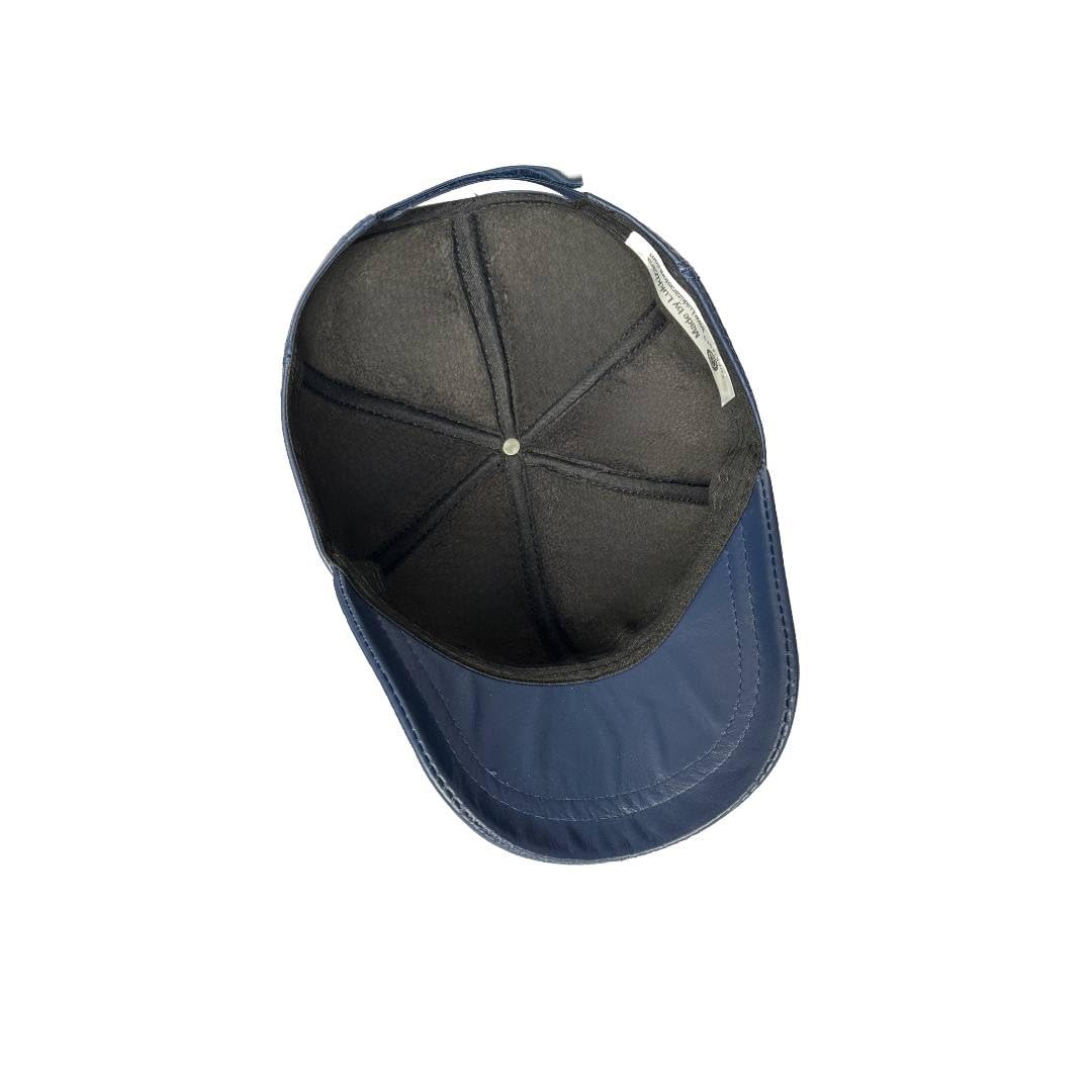 Lukkizara Leather Baseball Cap Genuine Lambskin Leather Hat Sports Visor Adjustable Strap