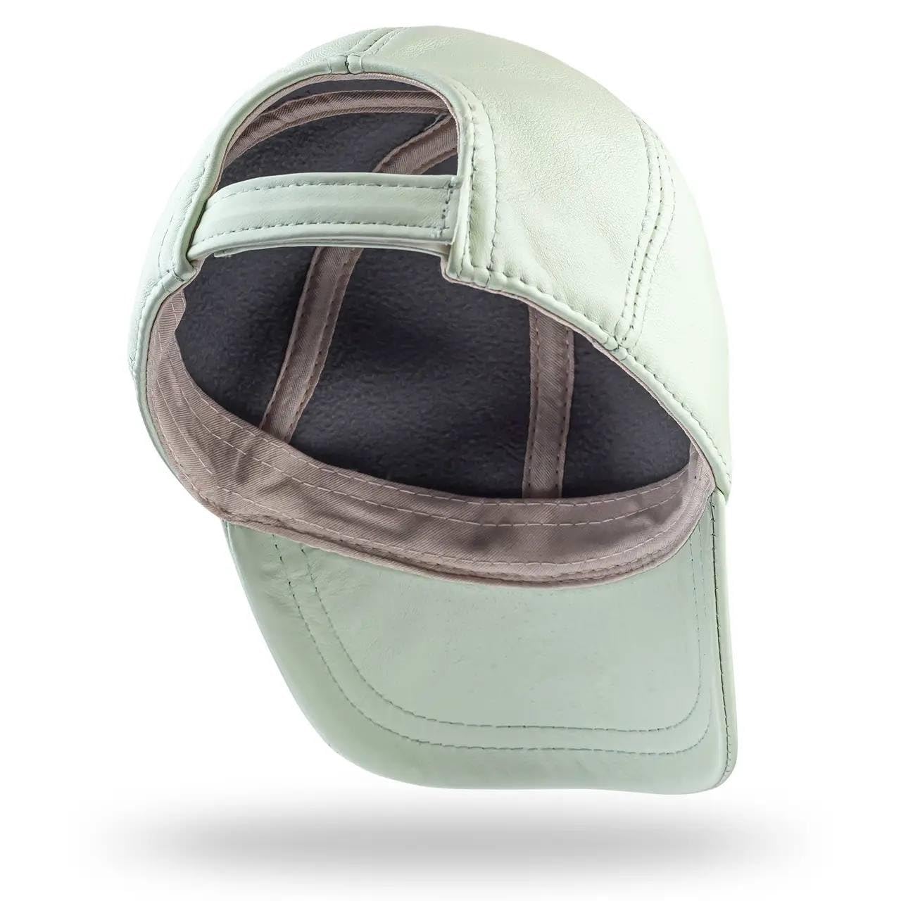 Genuine Leather Baseball Cap 100% Real Lambskin Leather Hat | Ball Cap