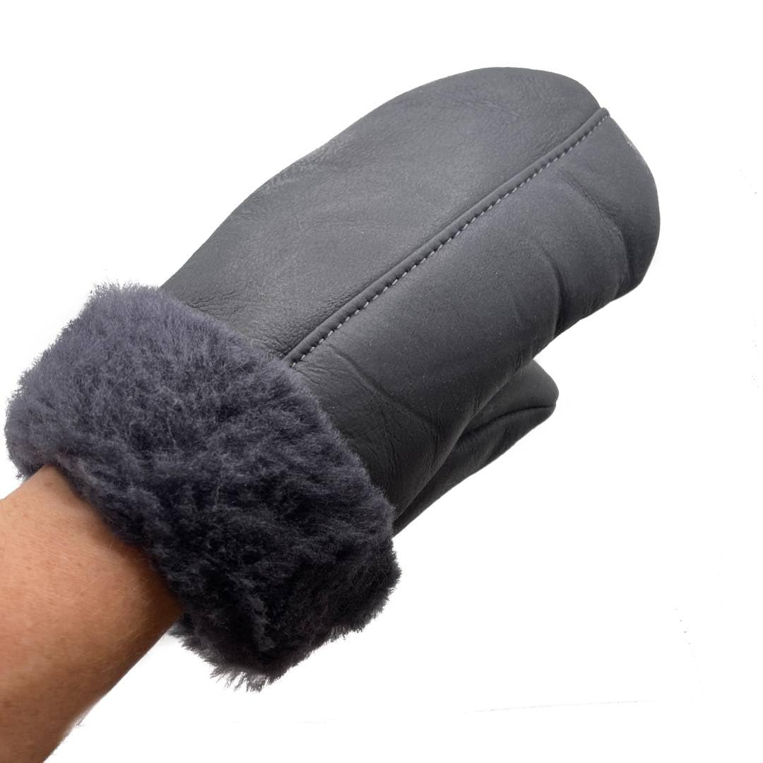 Lukkizara Men's and Women's Premium Shearling Sheepskin Leather Fur Mittens