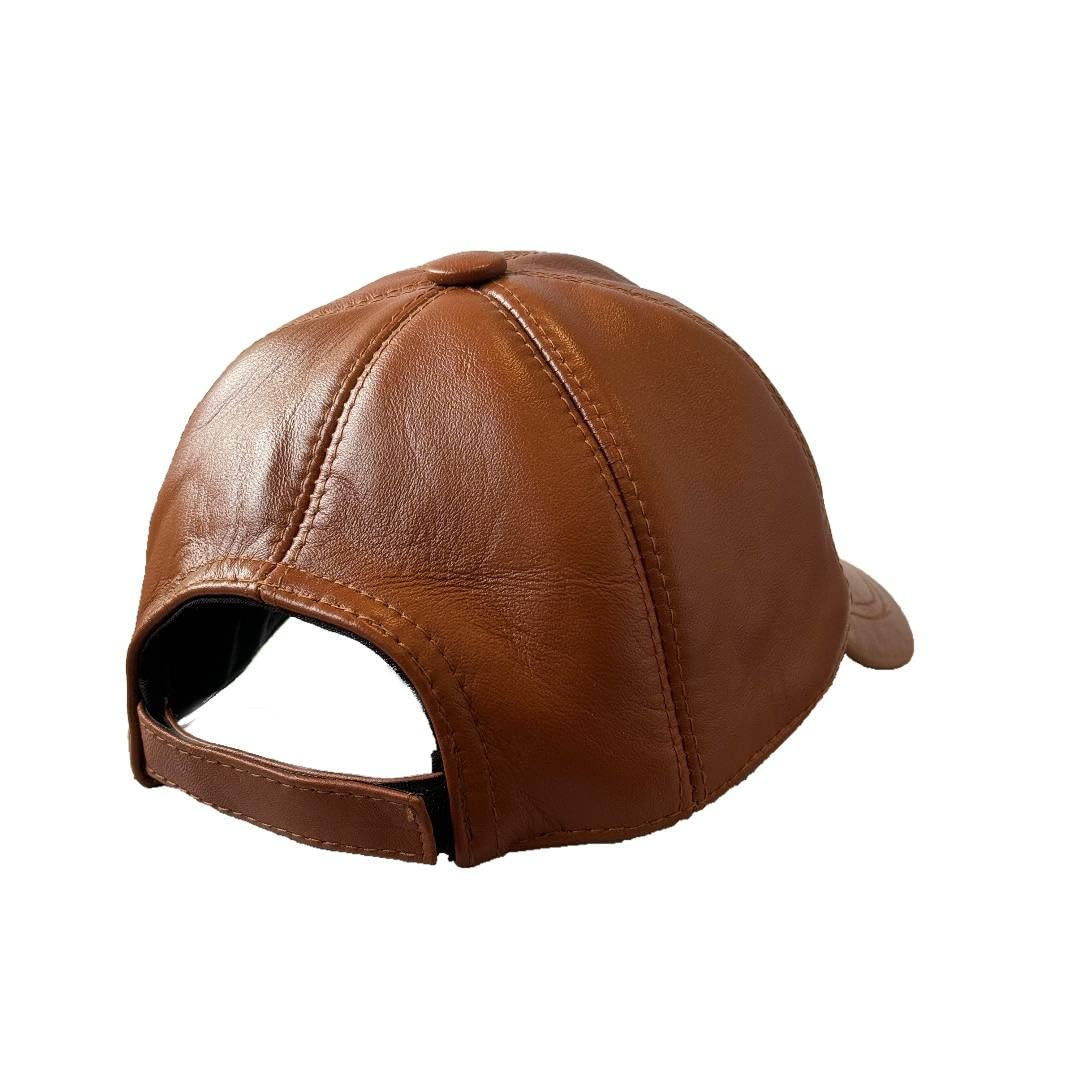 Lukkizara Genuine Real Lambskin Leather Unisex Baseball Cap - 100% Lambskin Adjustable