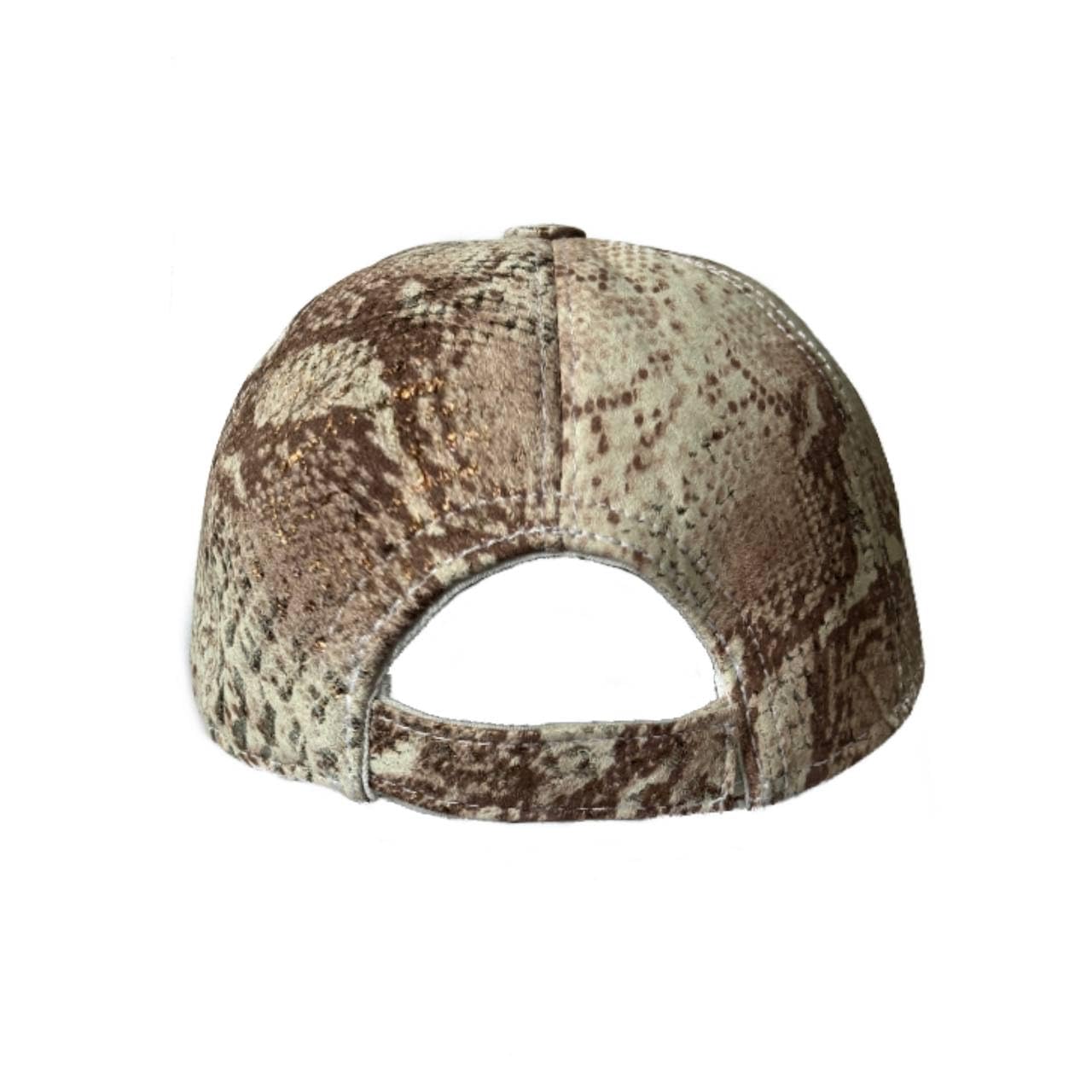 Snake Hat Python 100% Genuine Lambskin Leather Baseball Cap Sports Visor Adjustable