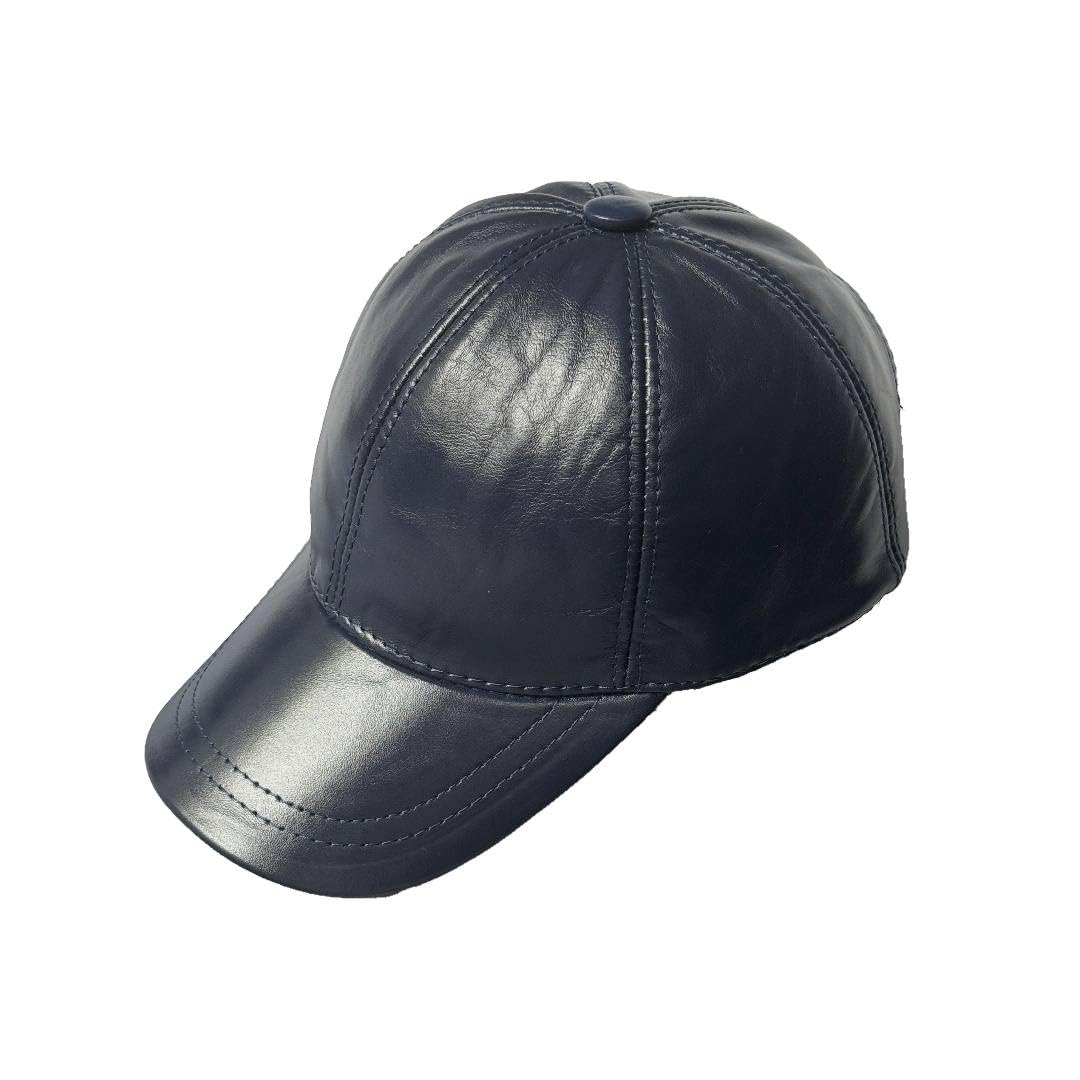 Lukkizara Leather Cap for Men Women Real Sheepskin Adjustble Hat Classic Referee Snapcack