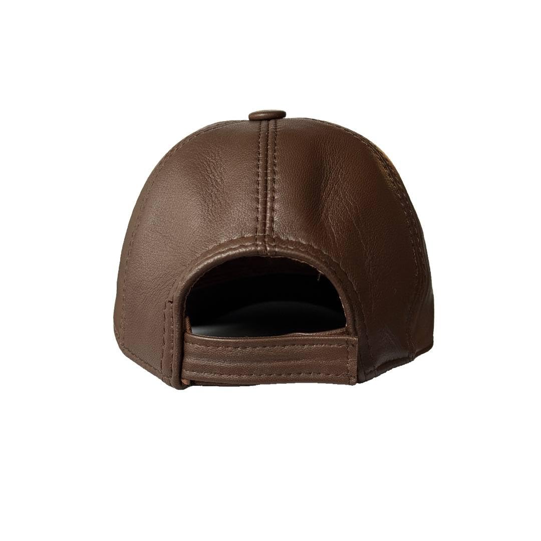 3 Pack Leather Caps Genuine Lambskin Leather Hat Sports Visor Adjustable Strap
