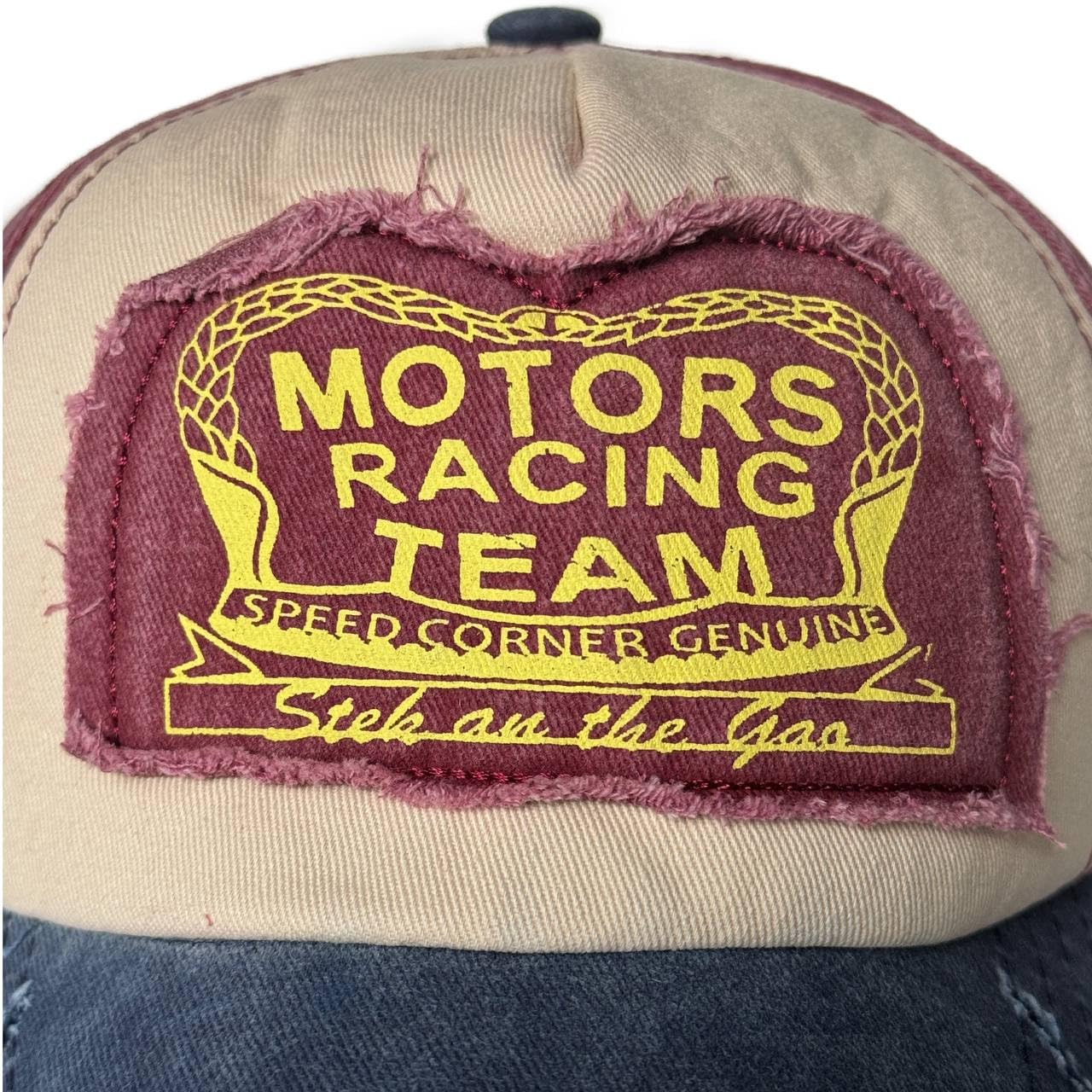 Motorcycle Racing Hat, Retro Vintage Style, Adjustable Strap Distressed Cotton Baseball Cap Trucker Hiking Hat