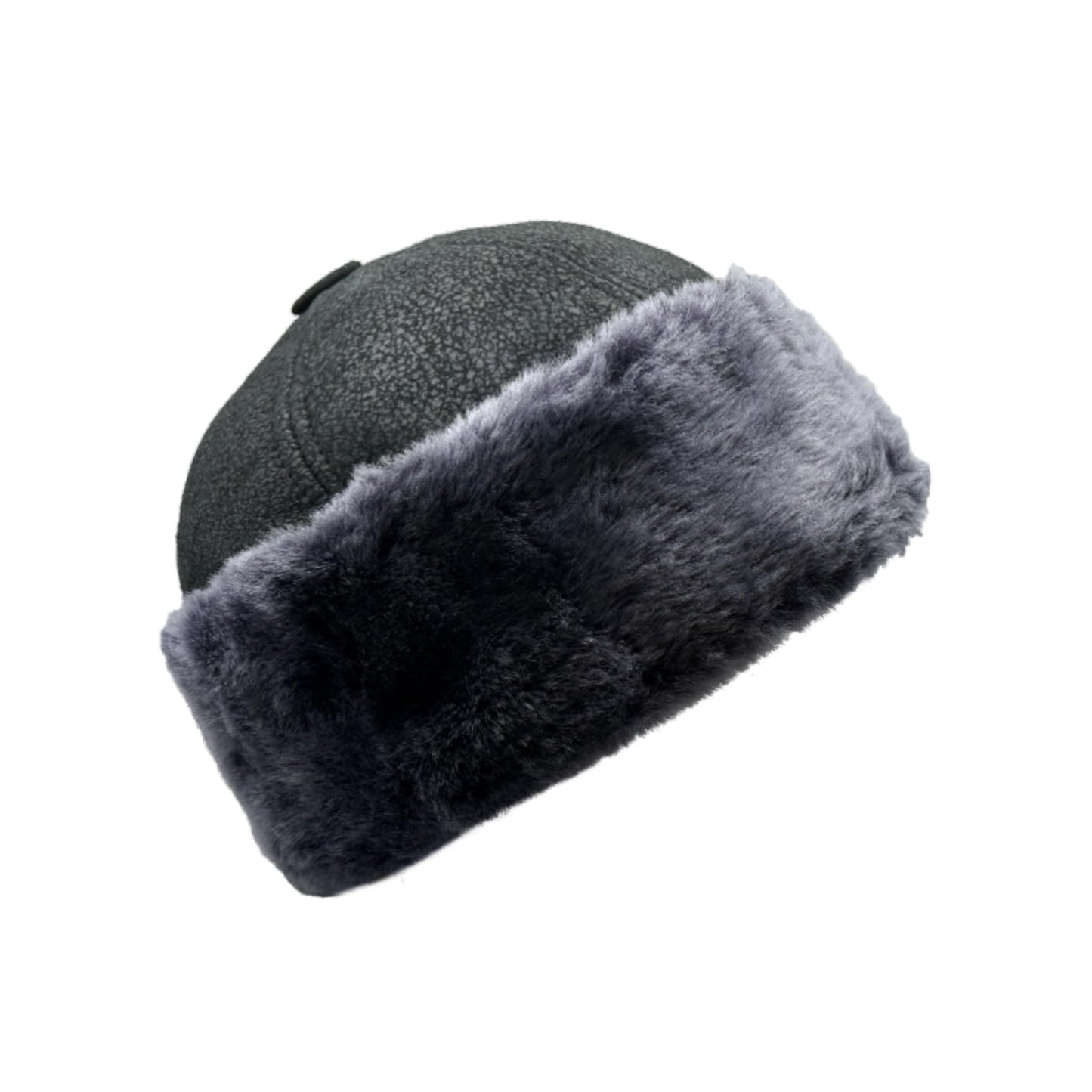 Lukkizara Winter Leather Hat Shearling Sheepskin Fur Beanie Hat