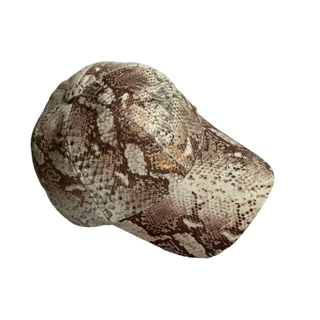 Snake Hat Python 100% Genuine Lambskin Leather Baseball Cap Sports Visor Adjustable