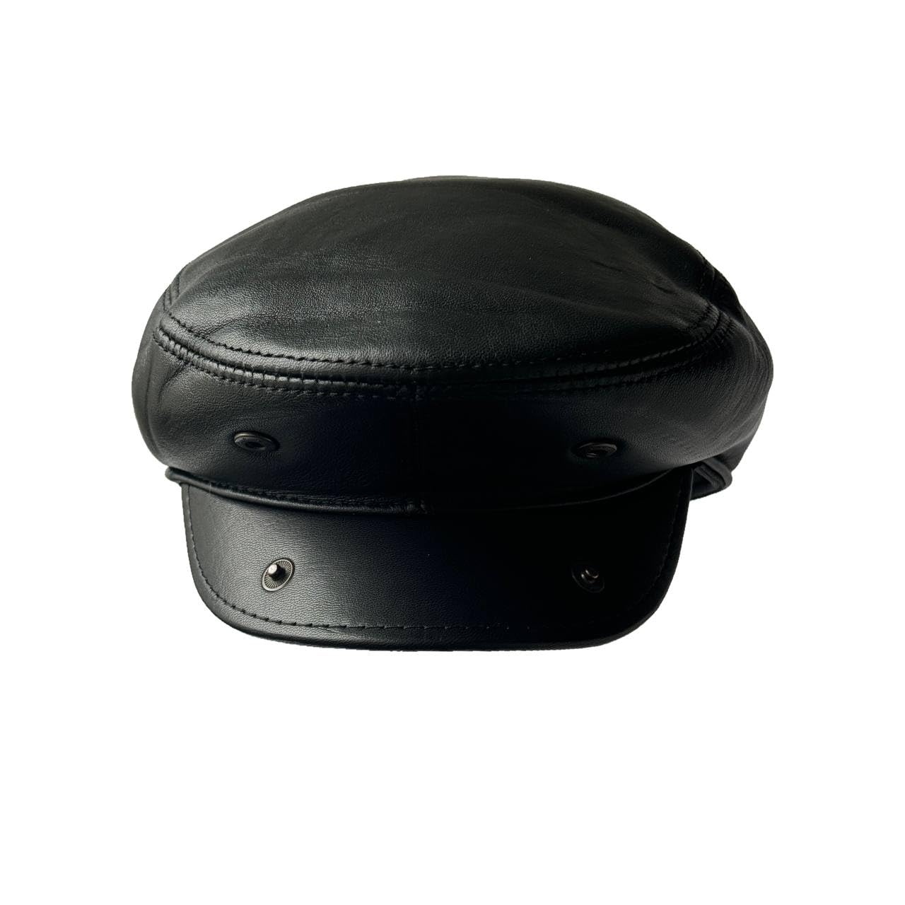 Lukkizara Leather Ivy Cap Men's Newsboy Hat Cabbie Beret Real Leather Flat Ascot Hat