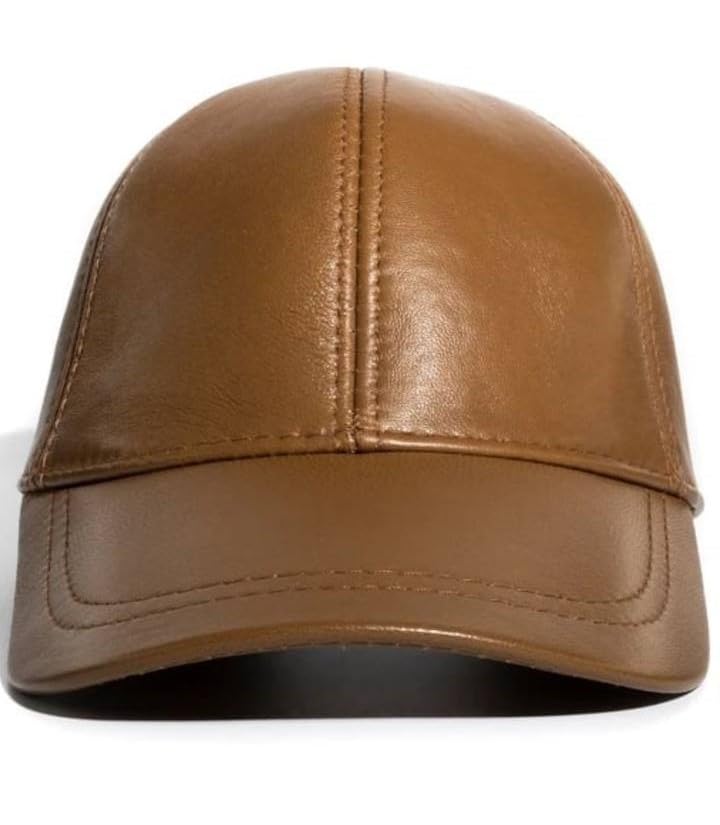 Lukkizara Real Genuine Lambskin Leather Baseball Cap Hat Sports Visor