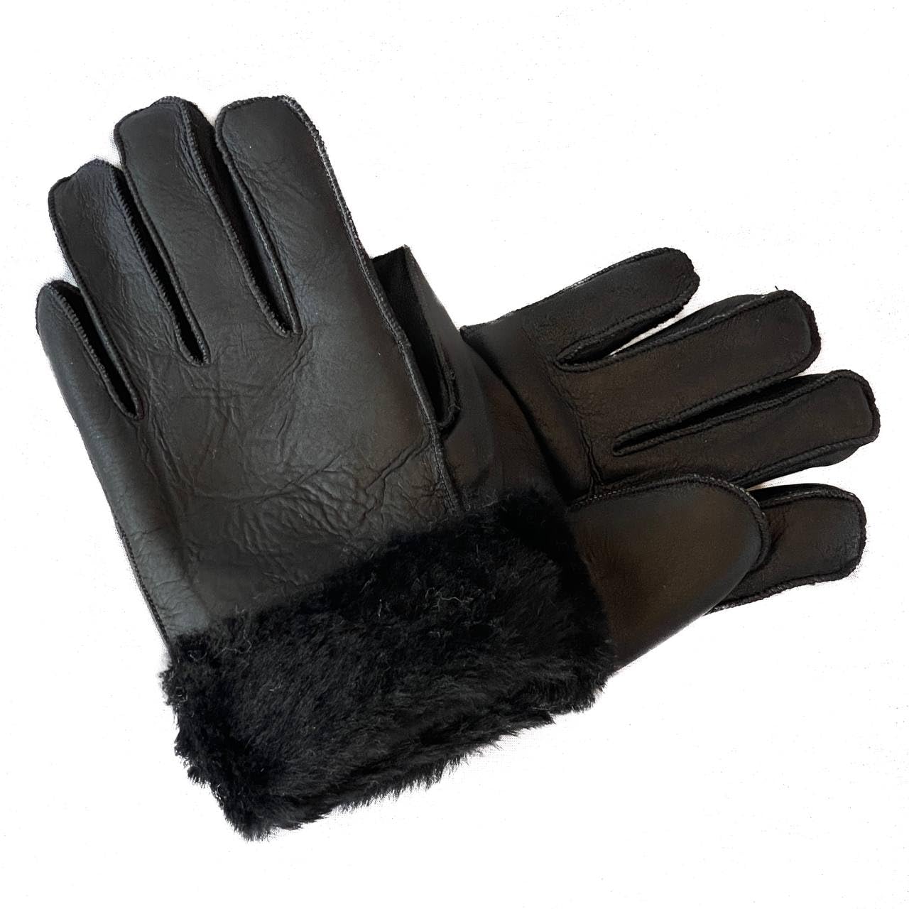 Lukkizara Leather Gloves for Mens Women Shearling Sheepskin Fu Winter Warm Gloves S-2XL