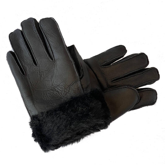 Lukkizara Leather Gloves for Mens Women Shearling Sheepskin Fu Winter Warm Gloves S-2XL