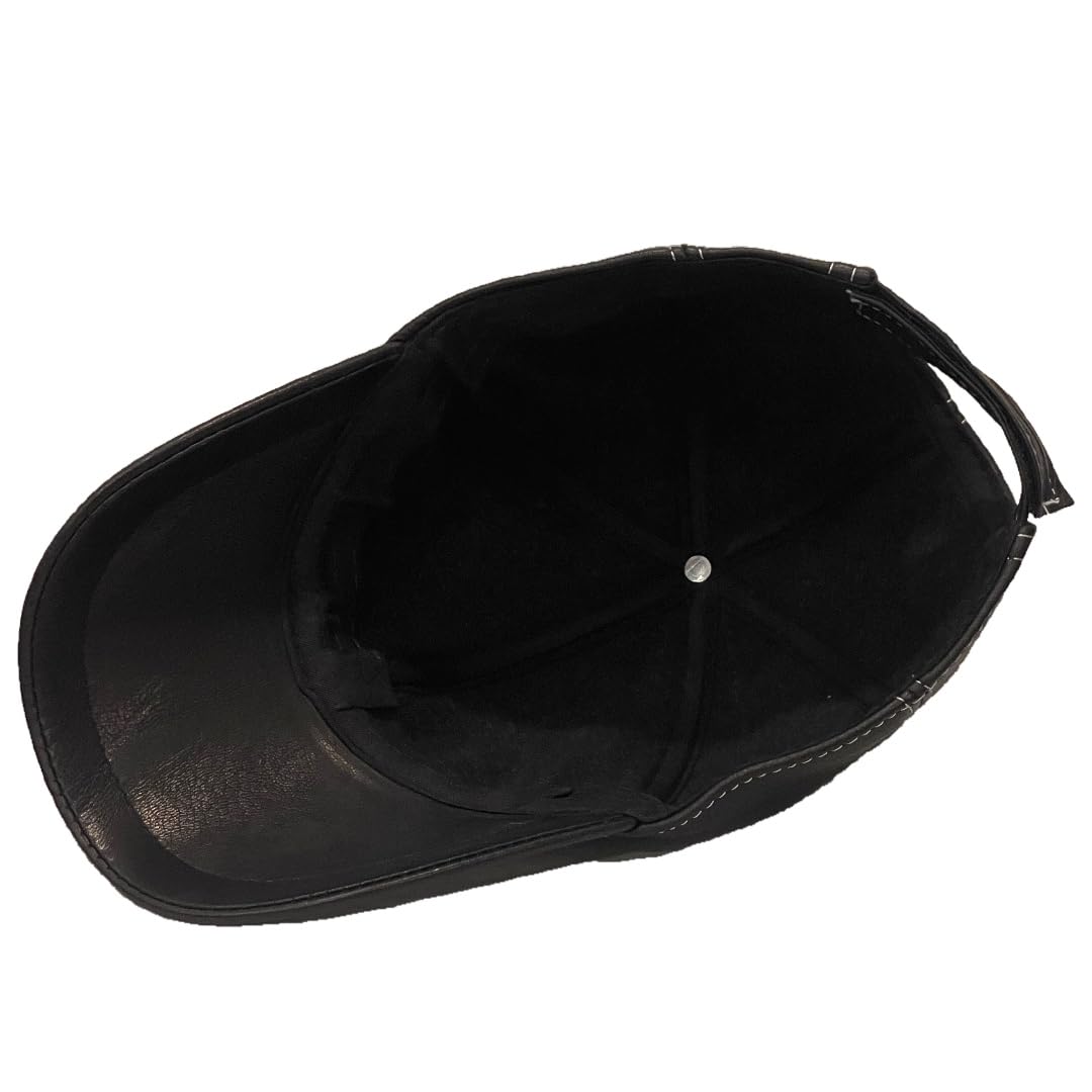 Leather Baseball Cap Soft Lambskin Hat Classic Adjustable Referee Snapback Dad Hat
