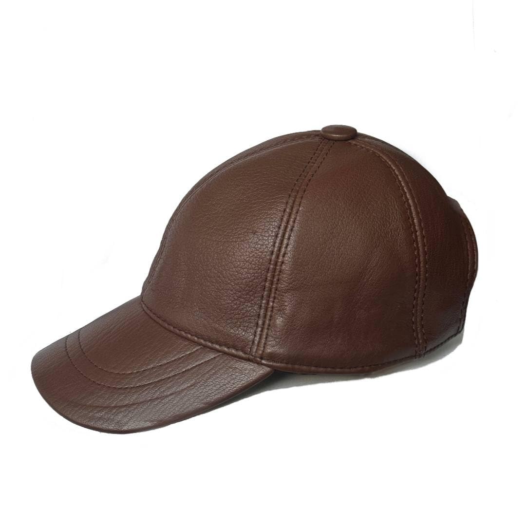 Genuine Real Leather Unisex Baseball Cap - 100% Sheepskin Adjustable