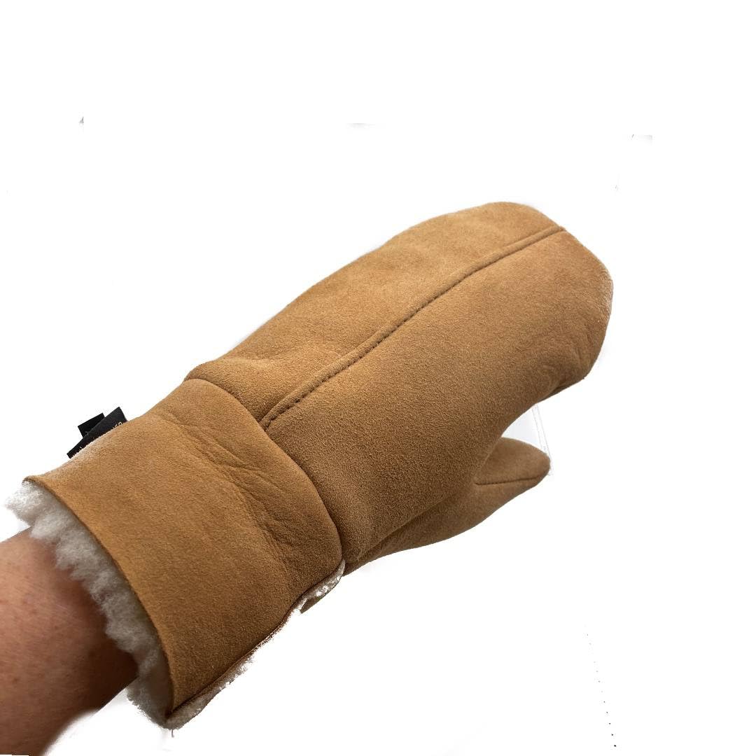 Lukkizara Men's and Women's Premium Shearling Sheepskin Leather Fur Mittens