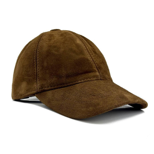 Unisex Genuine Suede Leather Baseball Cap, Vintage-Style Adjustable Strap Hat for Men & Women, One Size Fits Most