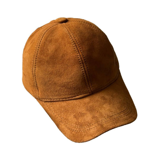 Lukkizara Real Suede Leather Lambskin Outdoor Unisex Baseball Sport Hat Tan