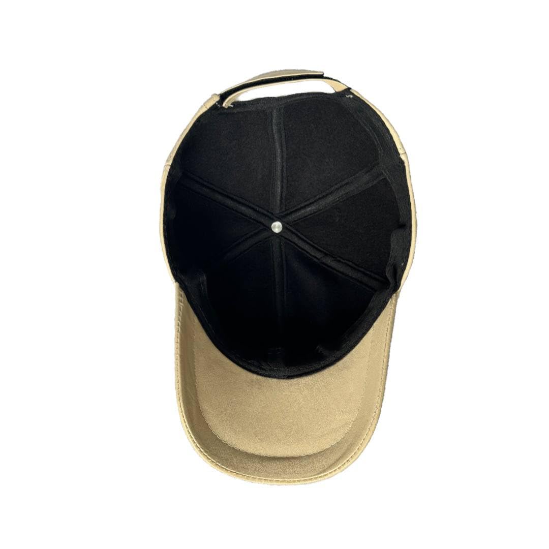 Leather Cap for Men Women Genue Lambskin Leather Winter Hat White